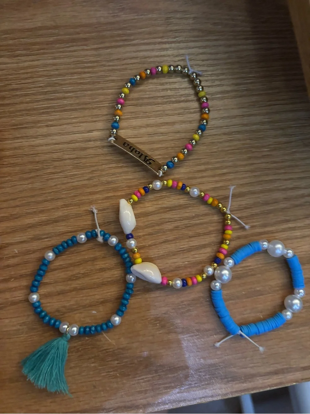 Custom Kids Multicolor Beaded Name Bracelet - Assorted Colors